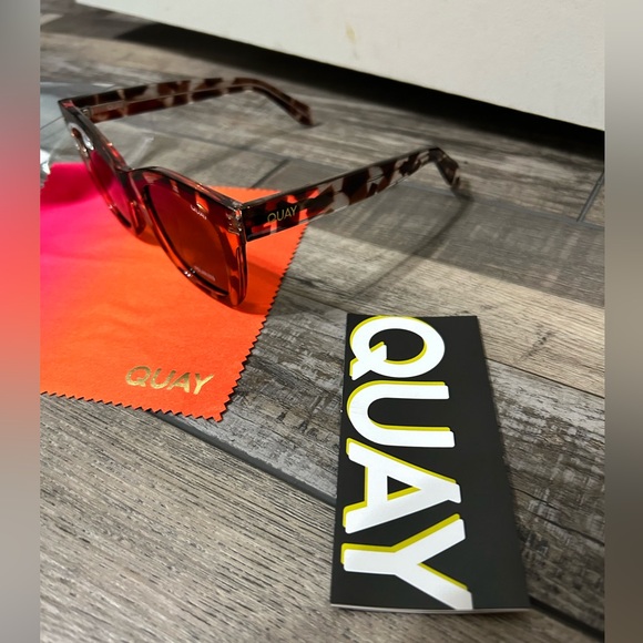 QUAY After Hours Square Frame Tortoise Sunglasses - Picture 3 of 6